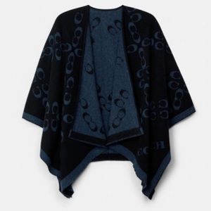 Coach Reversible Open Front Poncho
